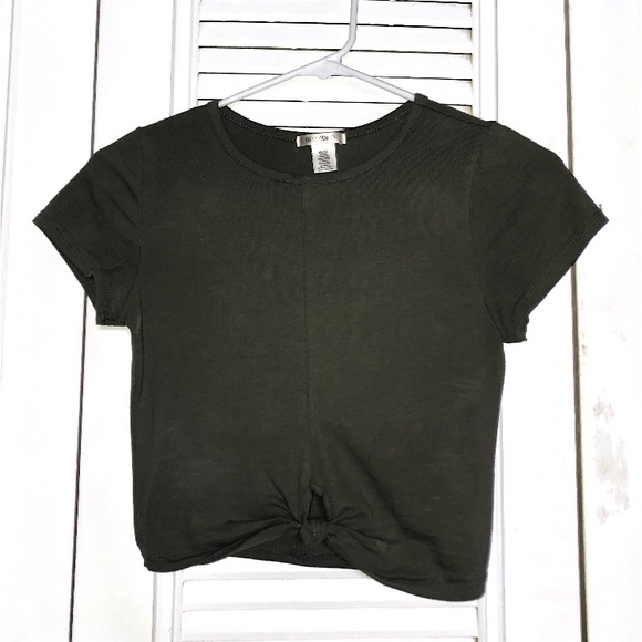 Green Knotted Crop Top - Picture 1 of 3